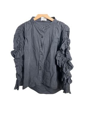 WoWo 2XL Button Down Gray Stretch Long Sleeve